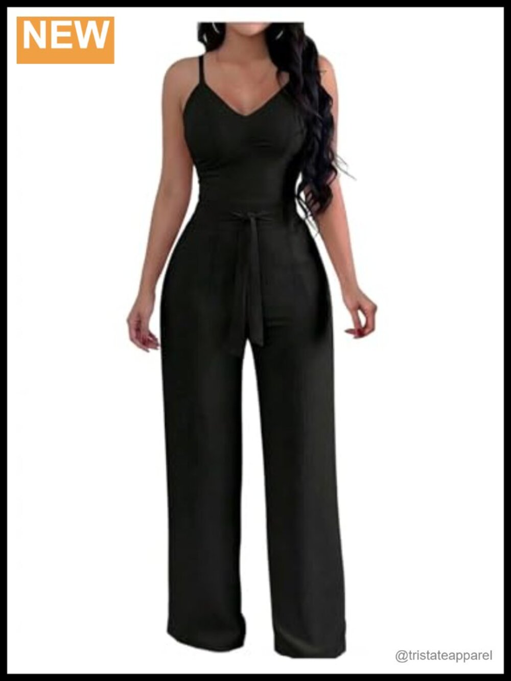 Women's Wide Leg Belted Jumpsuit Spaghetti Strap Shirred Overalls